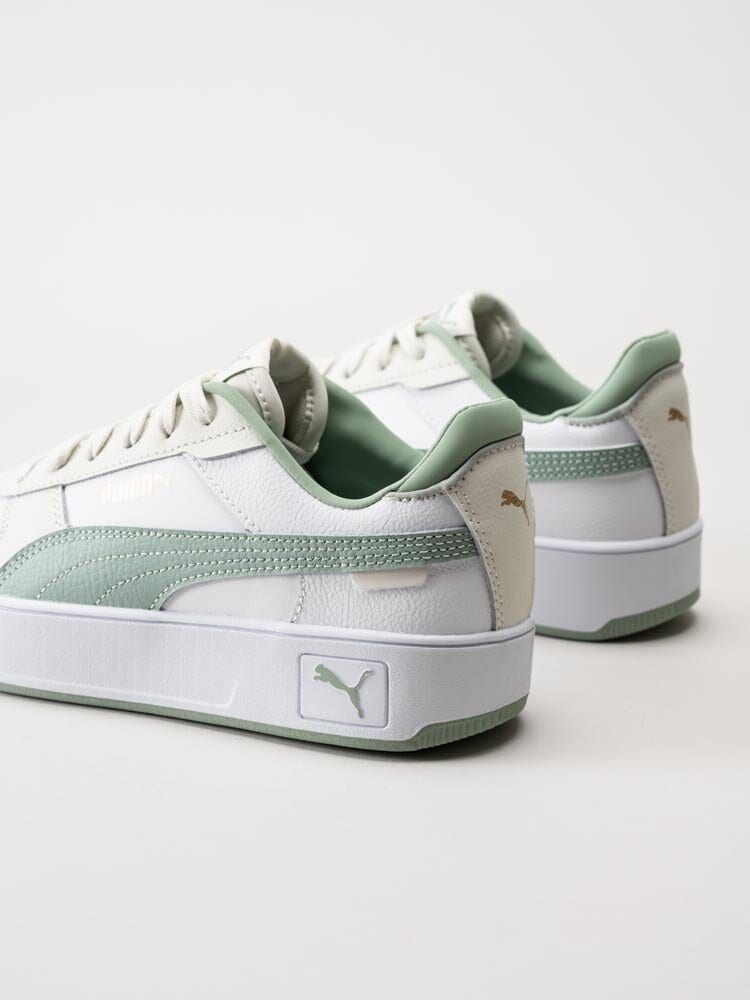 Puma - Carina Street Jr - Vit gröna sneakers i skinn