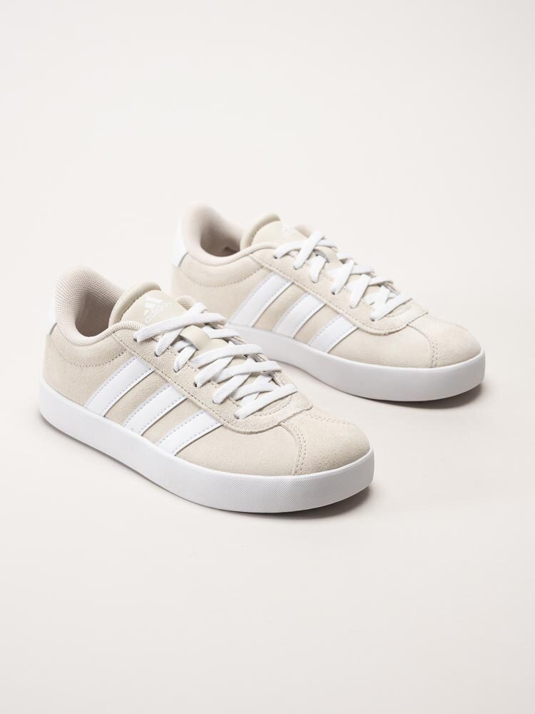 Adidas - VL Court 3.0 K - Beige sneakers i mocka