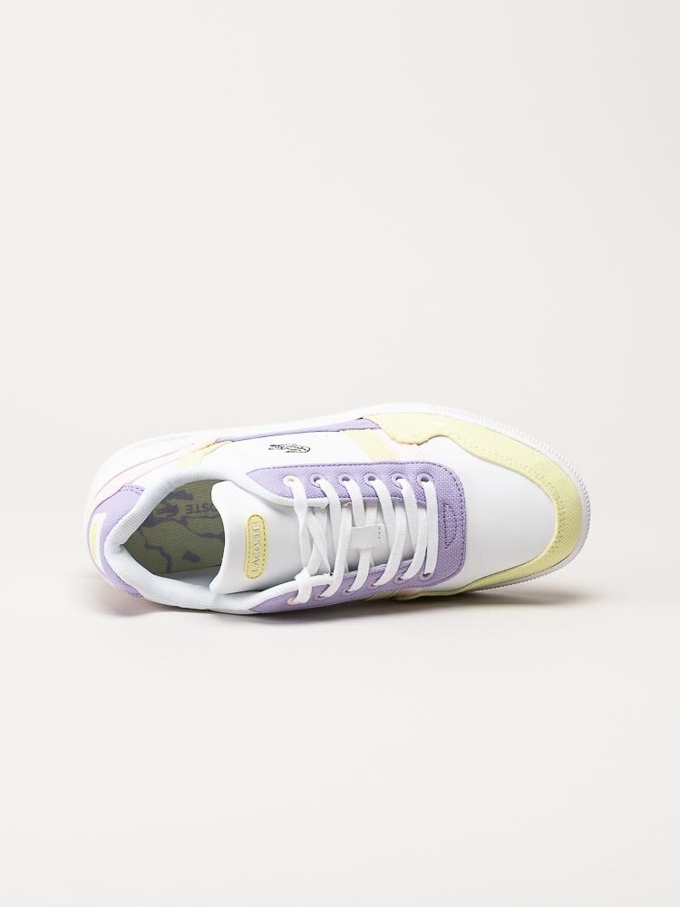 Lacoste - T-Clip - Vita sneakers med rosa, lila och gröna detaljer