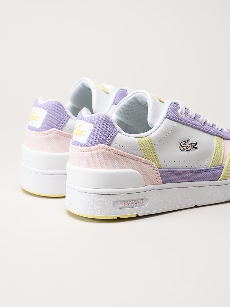 Lacoste - T-Clip - Vita sneakers med rosa, lila och gröna detaljer