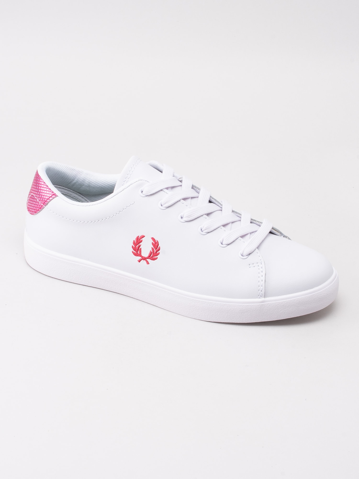 57191038 Fred Perry Lottie B5139W-100 vita sneakers med rosa detaljer-1