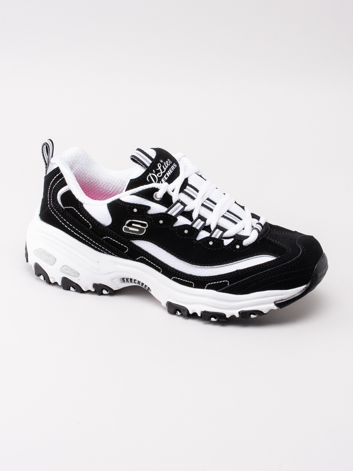 57191058 Skechers D'Lites Biggest Fan 11930-BKW svartvit sportsko-1