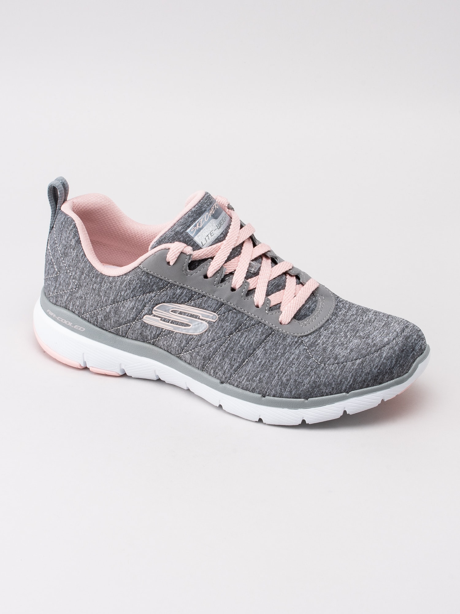 57191067 Skechers Flex Appeal 3.0 Insiders 13067-GYLP gråa sportskor-1