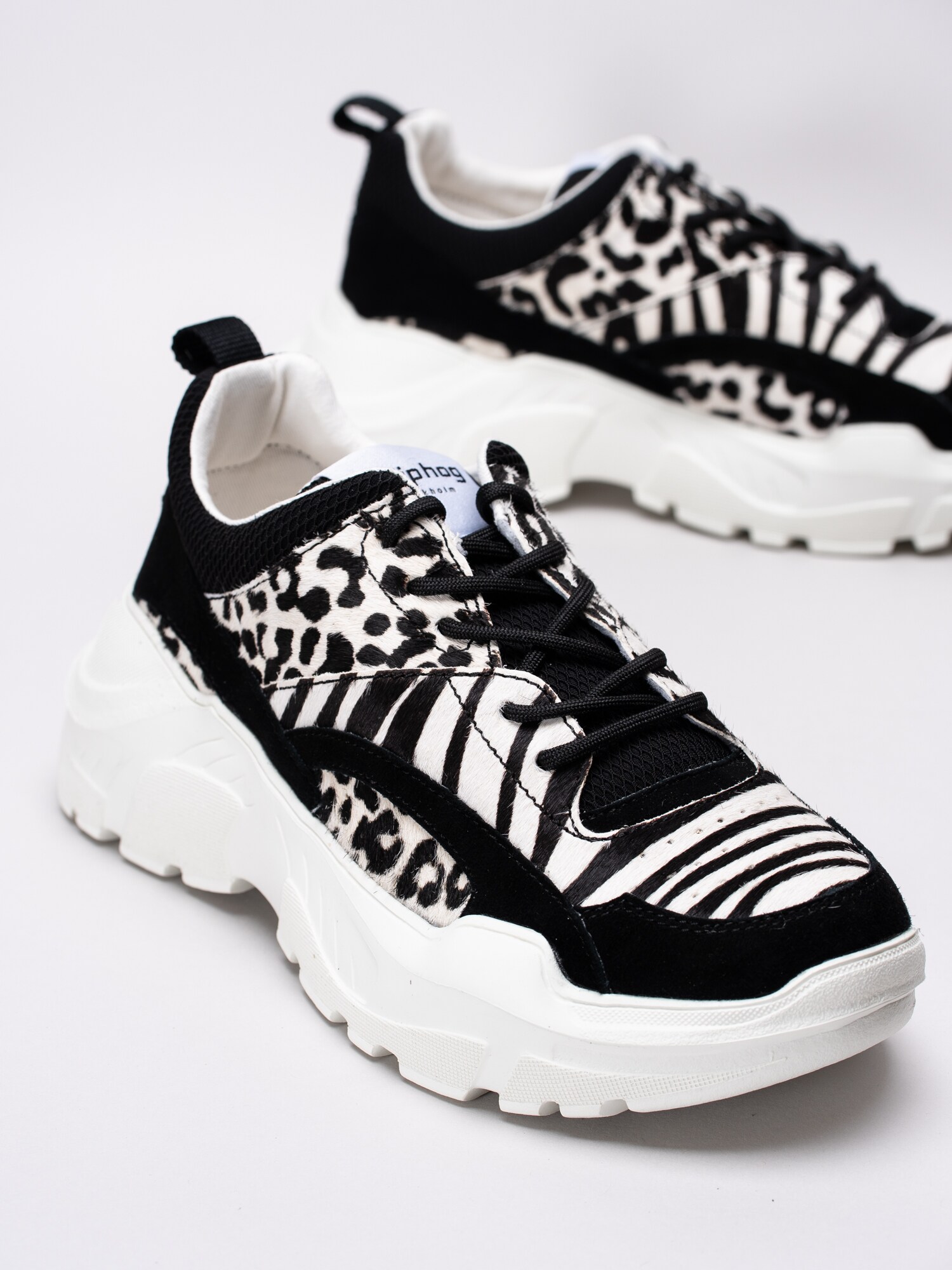 57191102 Philip Hog Amanda Zebra svartvita platåsneakers med zebra och jaguarmönster-6
