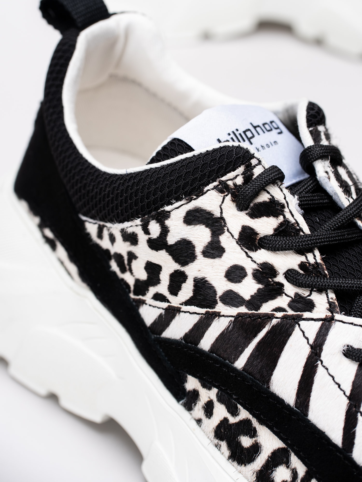 57191102 Philip Hog Amanda Zebra svartvita platåsneakers med zebra och jaguarmönster-7