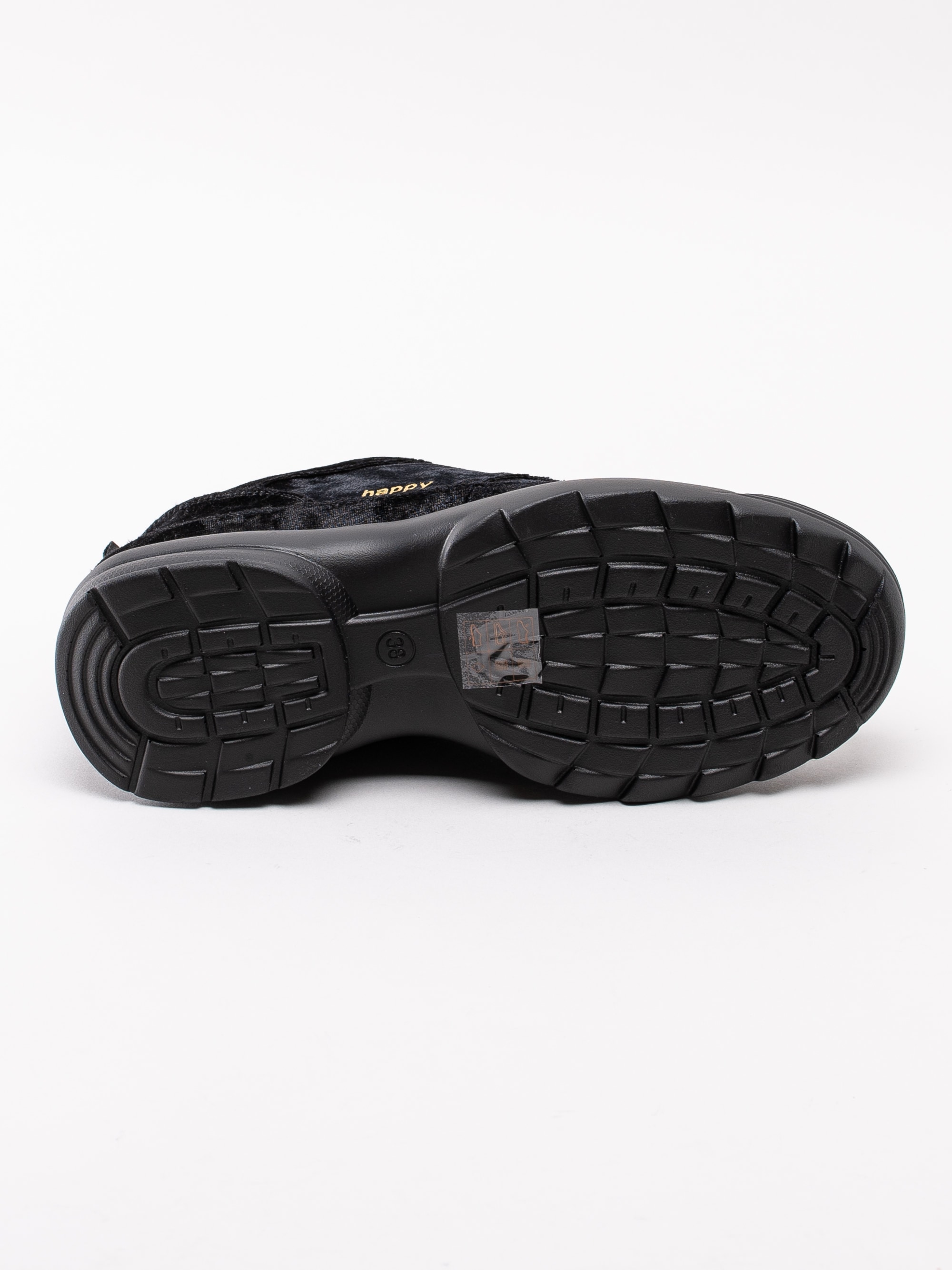 57193012 Happy Shoes World Stylish HY110593W-BLACK svarta sammets sneakers-5