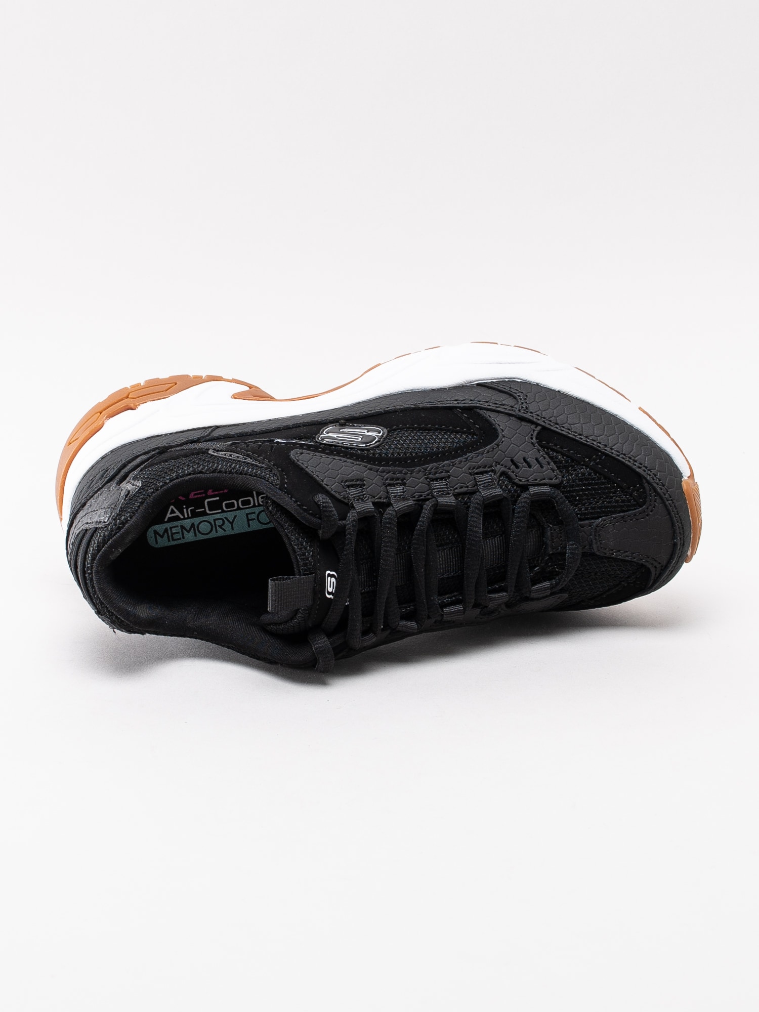 57193016 Skechers Stamina-Classy Trail 13455-BKW svarta chunky retro sneakers med mjuk sula-4