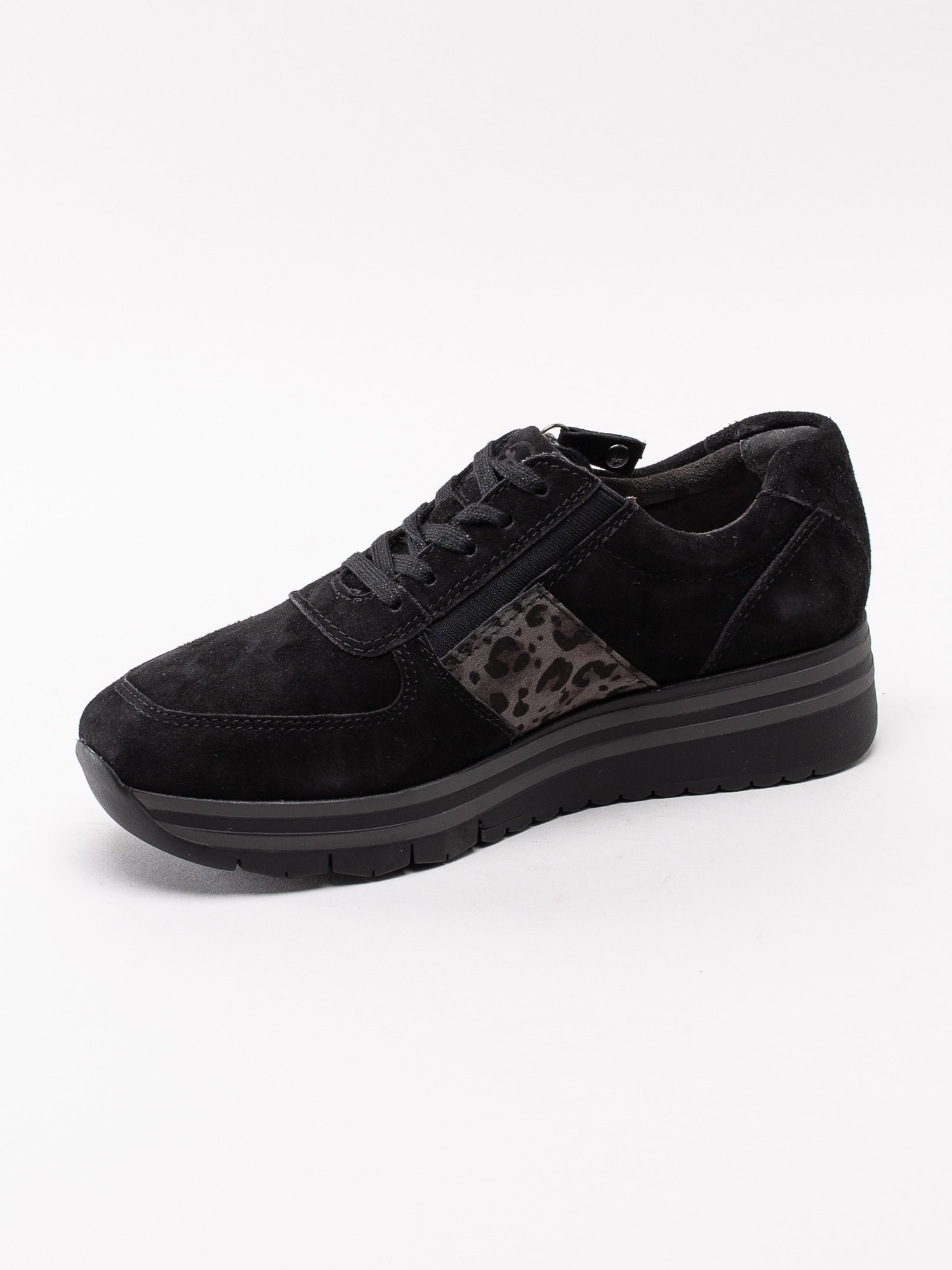 57193023 Tamaris 1-23749-33-092 svarta platå sneakers med leopard detalj-2