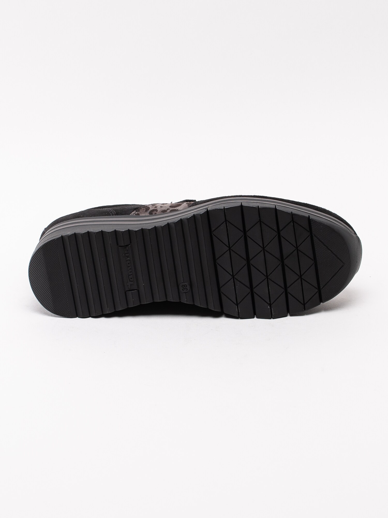 57193023 Tamaris 1-23749-33-092 svarta platå sneakers med leopard detalj-5
