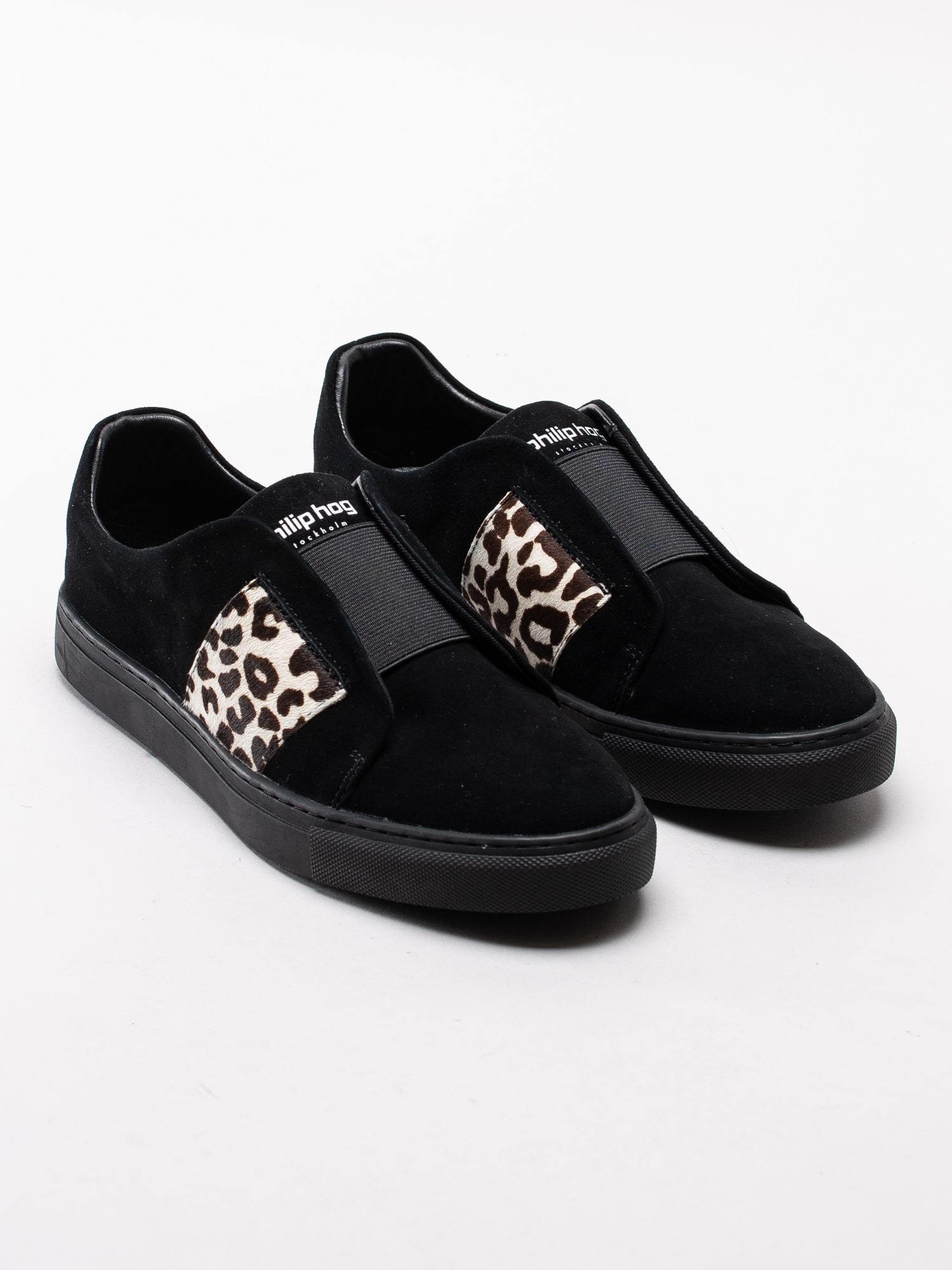 57193028 Philip Hog Elastic Black Leoprint svarta sneakers med leopard detalj-3