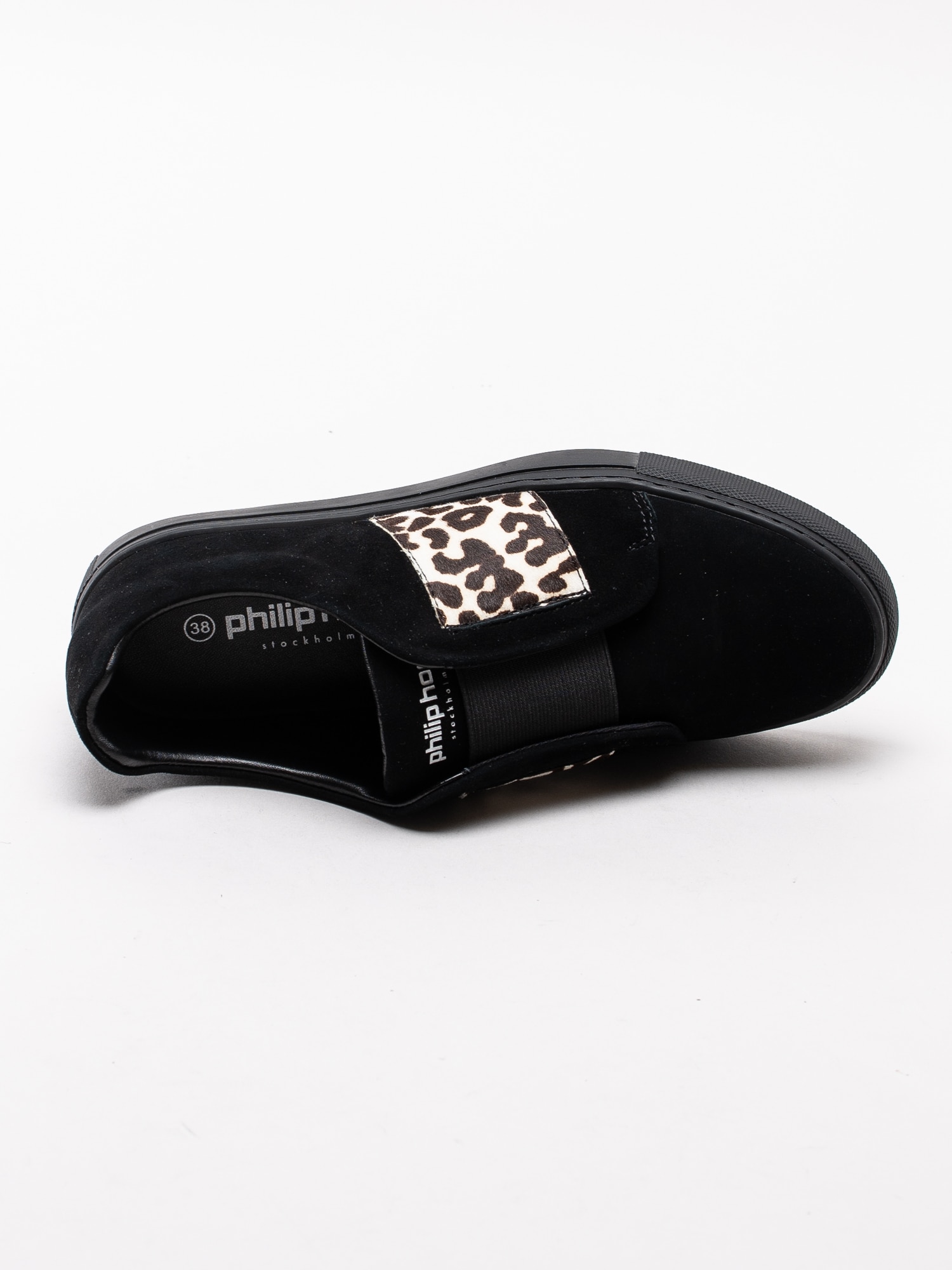 57193028 Philip Hog Elastic Black Leoprint svarta sneakers med leopard detalj-4