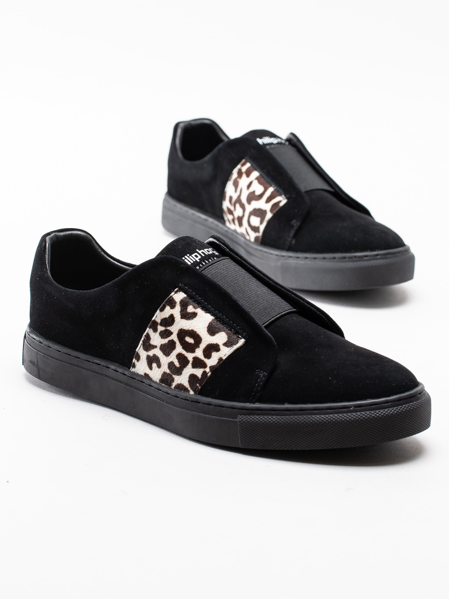 57193028 Philip Hog Elastic Black Leoprint svarta sneakers med leopard detalj-6