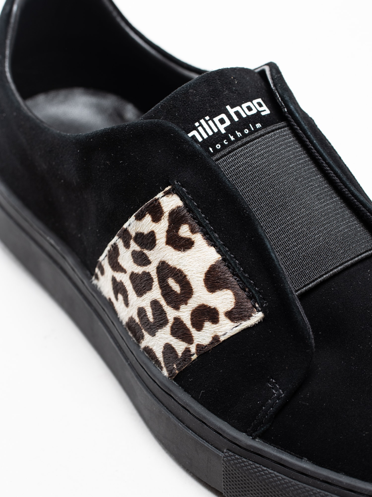 57193028 Philip Hog Elastic Black Leoprint svarta sneakers med leopard detalj-7