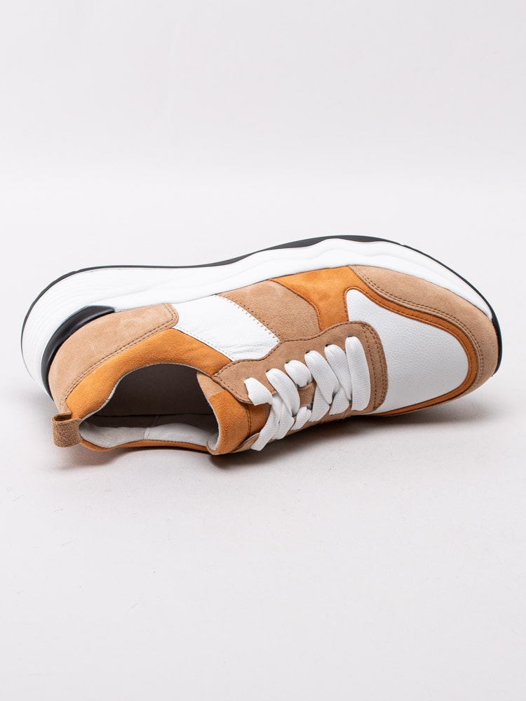 57201060 Gabor 43.490-52 Vita sportiga sneakers med orange och bruna partier-4