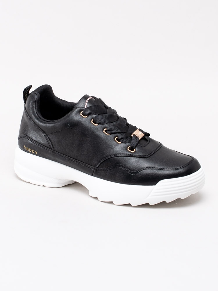 57201079 Happy Shoes Happy World Tip H110721W-BLACK Svarta chunky sneakers i veganskt läder-1