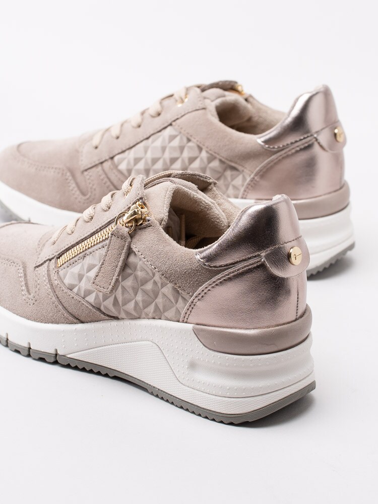 57201121 Tamaris 1-23702-24-426 Beige sneakers med dragkedja och snörning-7