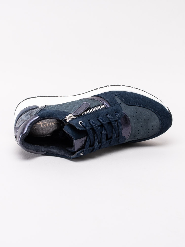 57201122 Tamaris 1-23702-24-890 Mörkblå sneakers med dragkedja och snörning-4