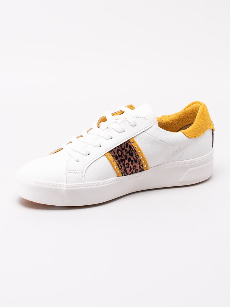 57201135 Tamaris 1-23750-24-188 Vita sneakers med leopard och gula detaljer-2