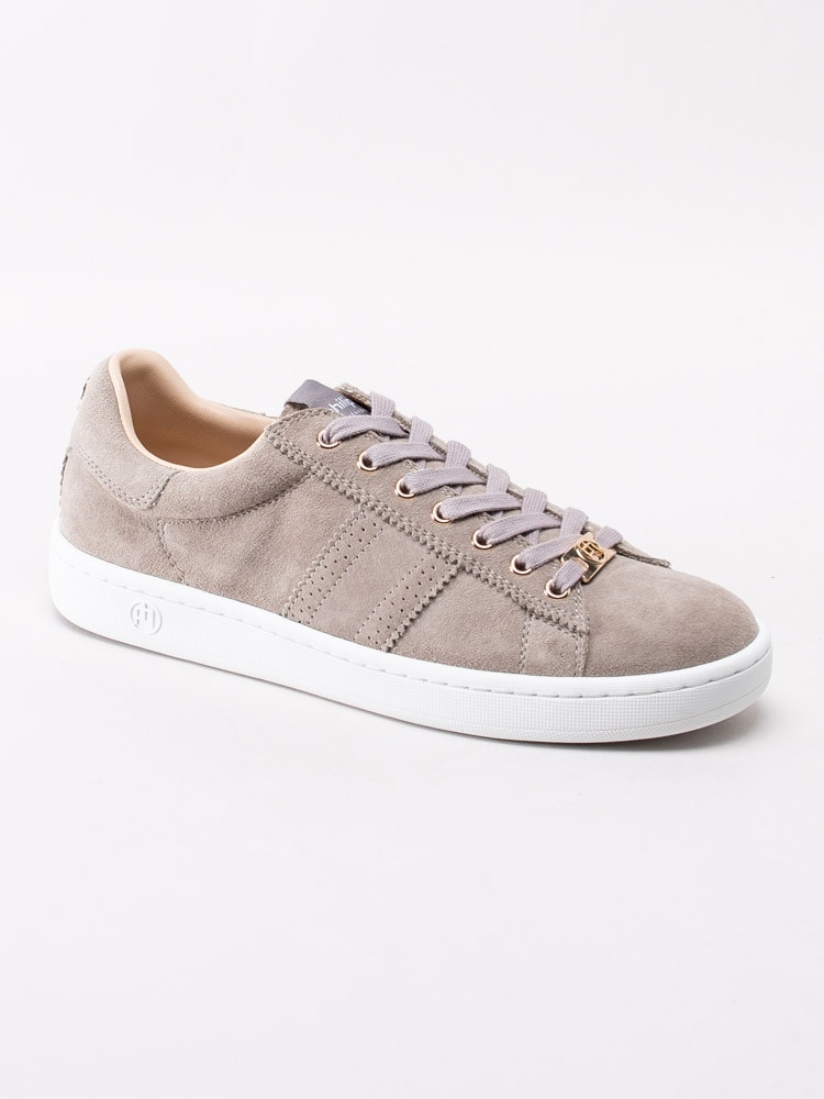 57201141 Philip Hog Serena Cloud Beige sneakers i mocka med smyckeslogga-1