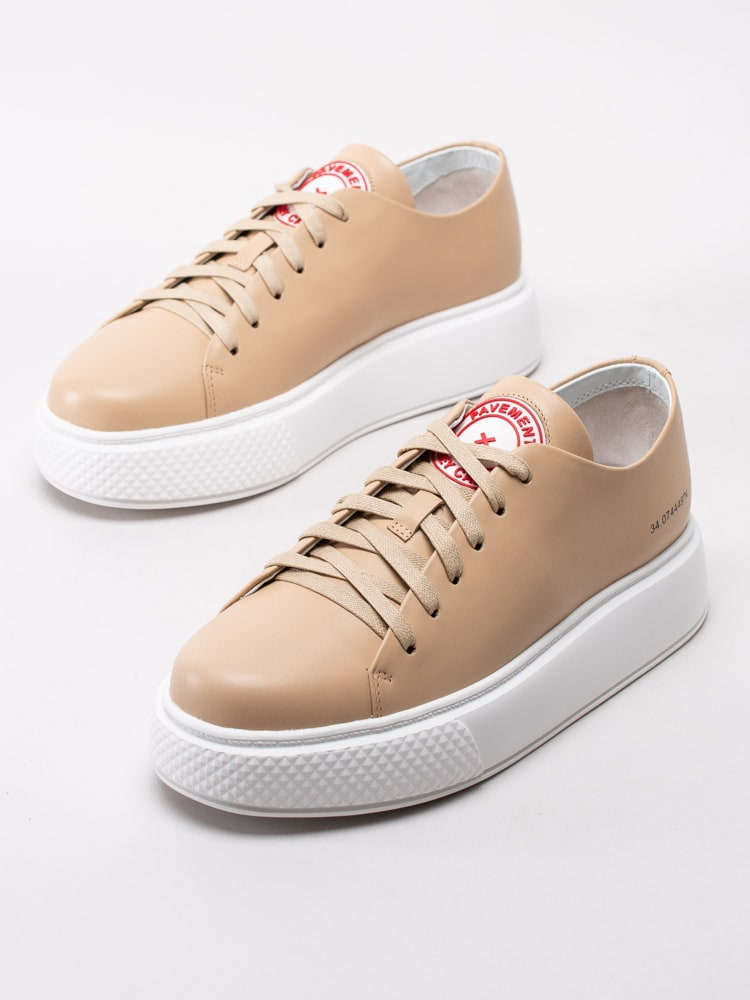 57203076 Pavement Entourage JCBG-003-2-1-142 Beige platåsneakers i skinn-6