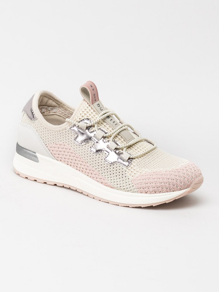 Bugatti - Ivory Evo - Beige sneakers med rosa detaljer