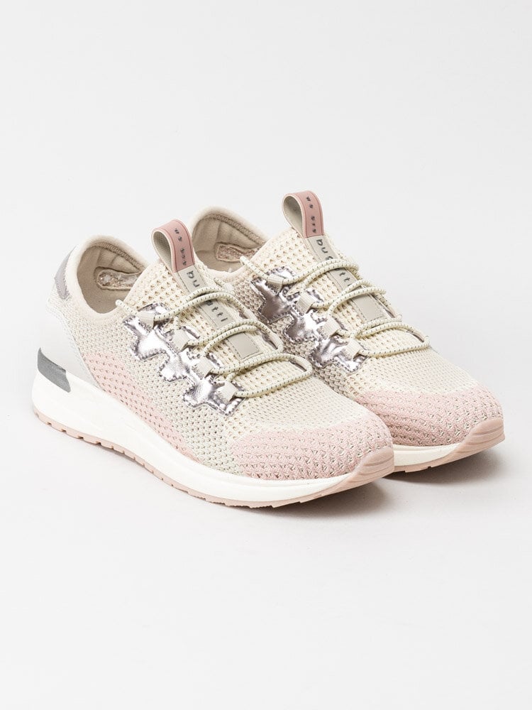 Bugatti - Ivory Evo - Beige sneakers med rosa detaljer