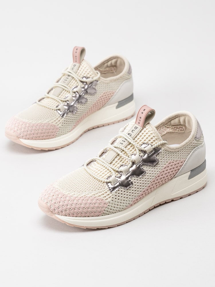 Bugatti - Ivory Evo - Beige sneakers med rosa detaljer