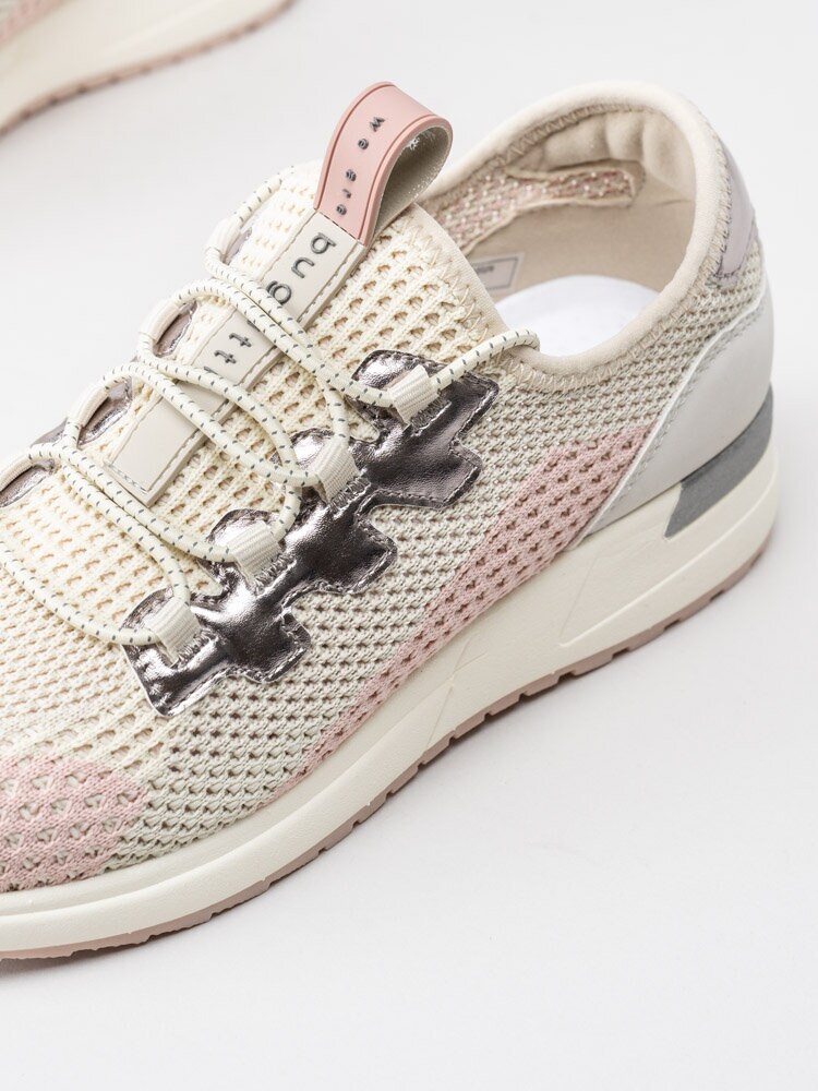 Bugatti - Ivory Evo - Beige sneakers med rosa detaljer