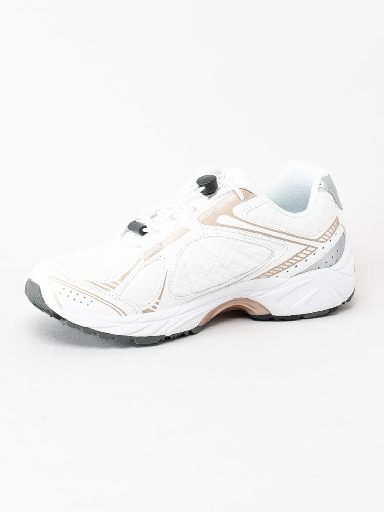 Scholl - Sprinter Easy - Vita sportskor med beige detaljer