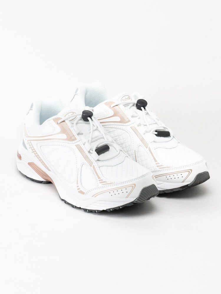 Scholl - Sprinter Easy - Vita sportskor med beige detaljer