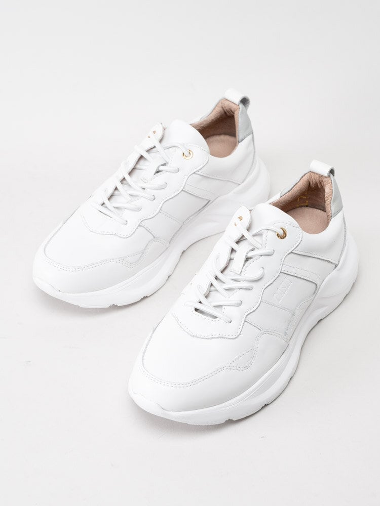 Dasia - June - Vita chunky sneakers i skinn