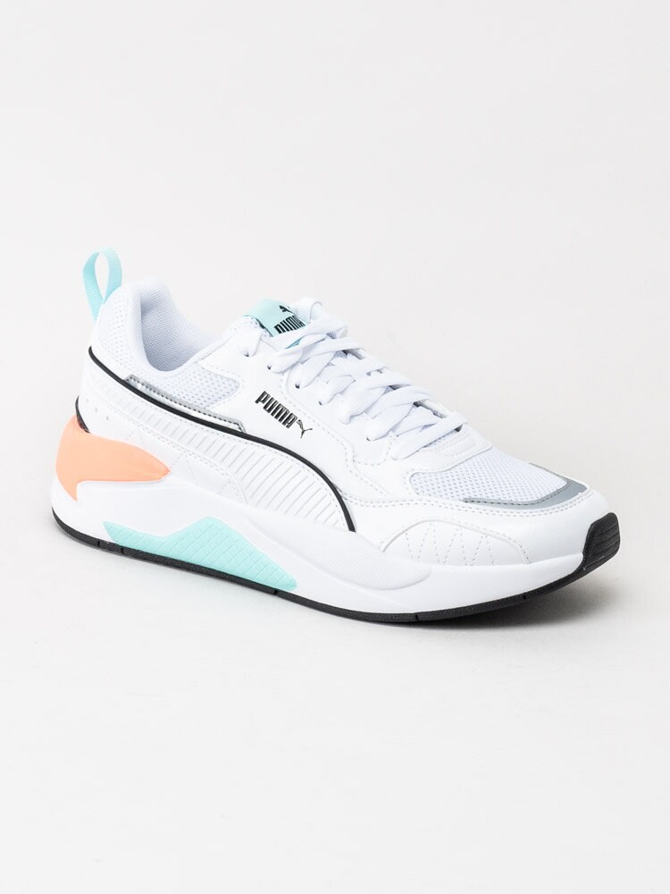 Puma - X-Ray 2 Square - Vita chunky sneakers med turkosa och orange detaljer