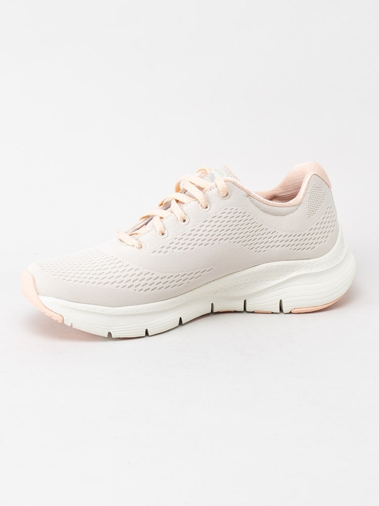 Skechers - Arch Fit - Beige sportskor med rosa detaljer