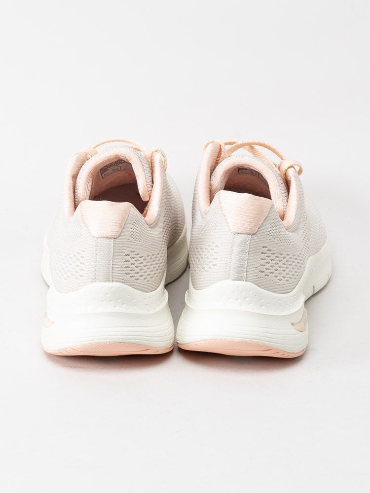 Skechers - Arch Fit - Beige sportskor med rosa detaljer