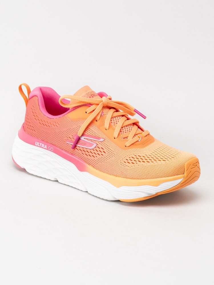 Skechers - Max Cushioning Elite - Orange sportskor med stickad textilöverdel