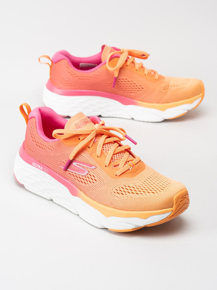 Skechers - Max Cushioning Elite - Orange sportskor med stickad textilöverdel