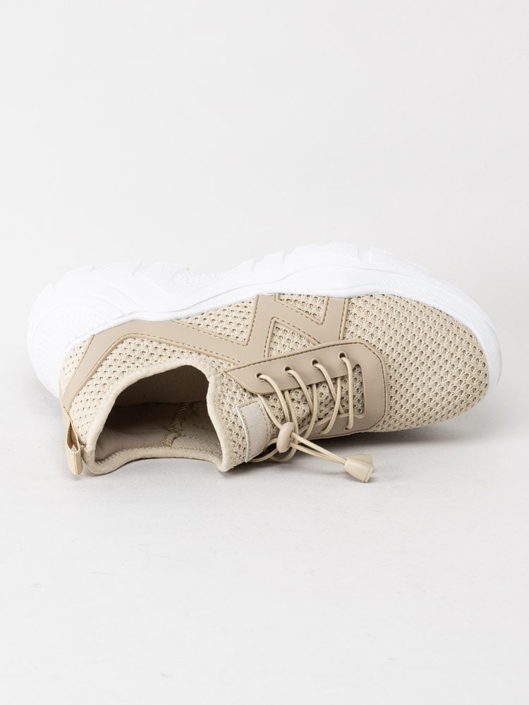 Duffy - Beige sportiga slip on skor i textil