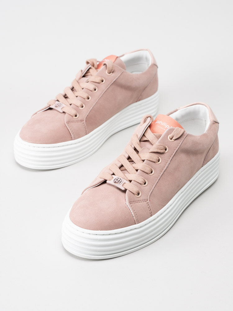 Philip Hog - Molly - Rosa platåsneakers i mocka