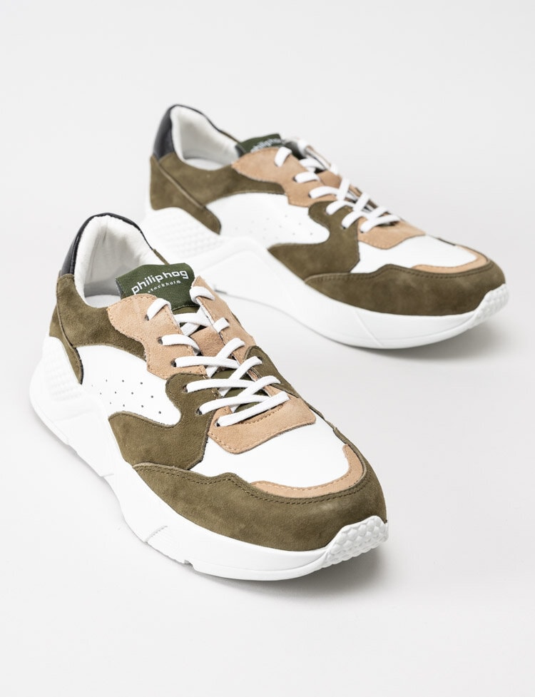 Philip Hog - Tova - Olivgröna sneakers i mocka