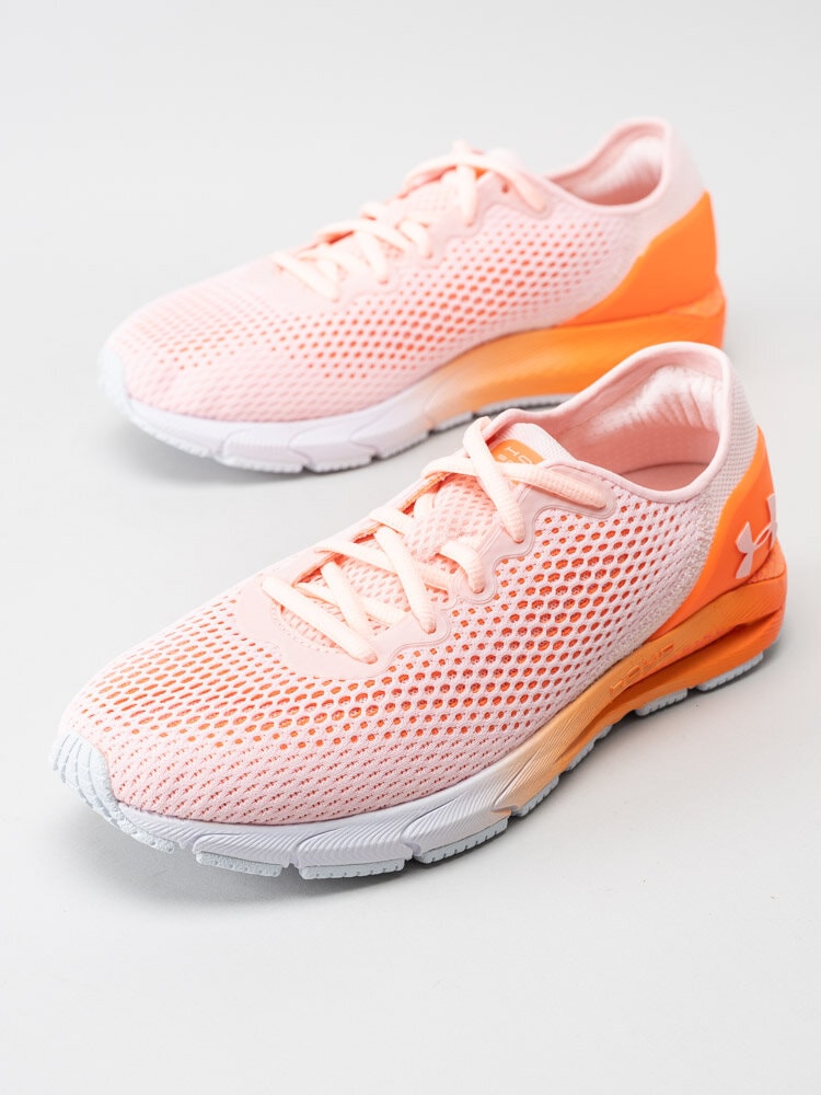 Under Armour - W Hovr Sonic 4 - Rosa och orange sportskor med bluetooth