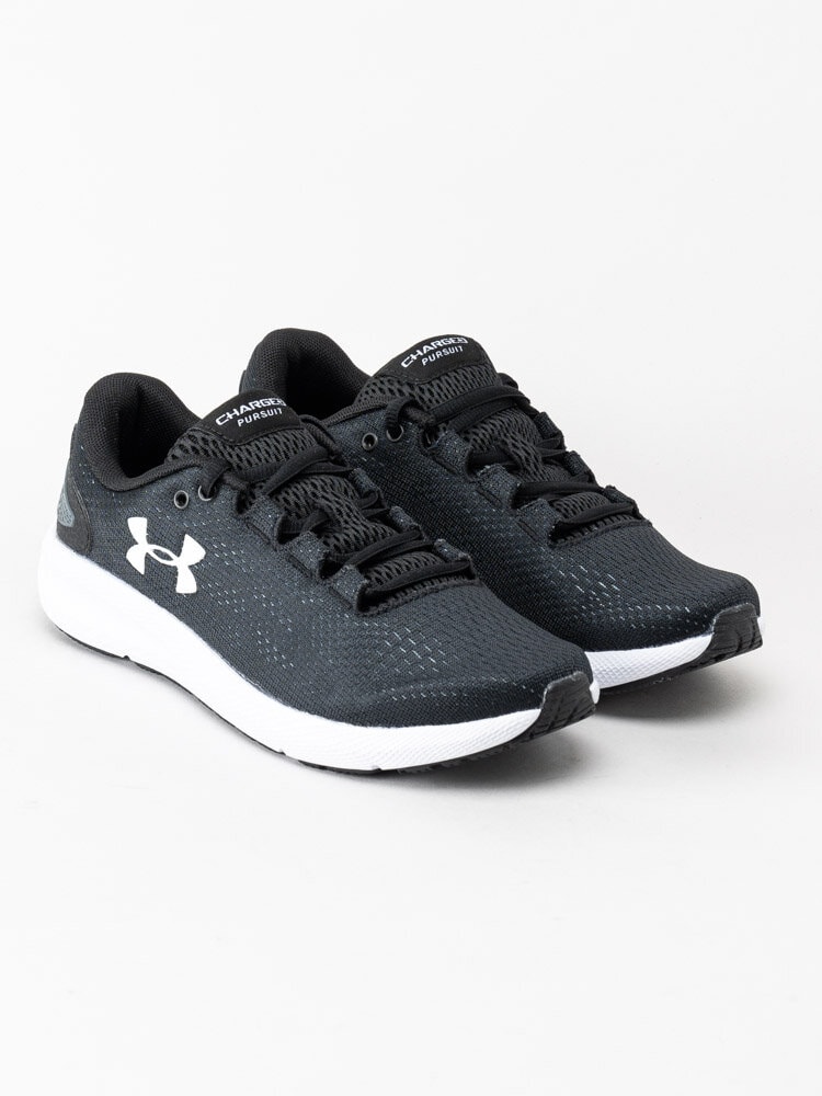 Under Armour - W Charged Pursuit 2 - Svarta sportskor med vit sula