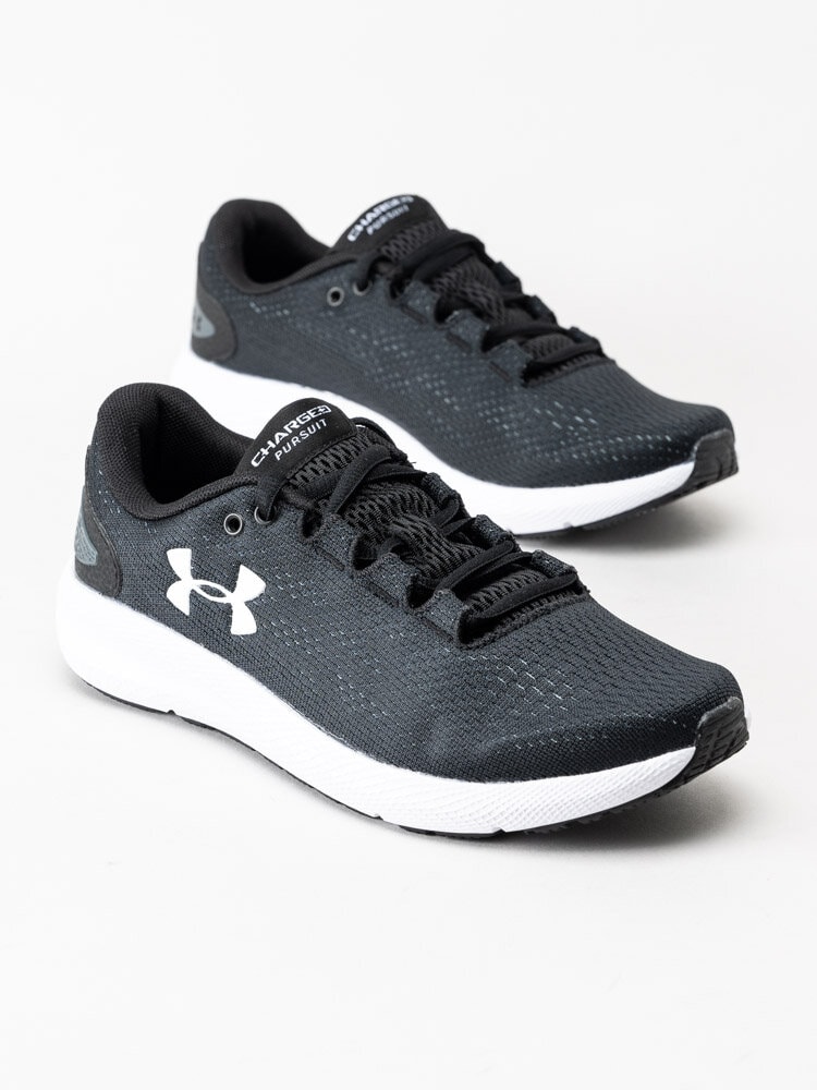 Under Armour - W Charged Pursuit 2 - Svarta sportskor med vit sula