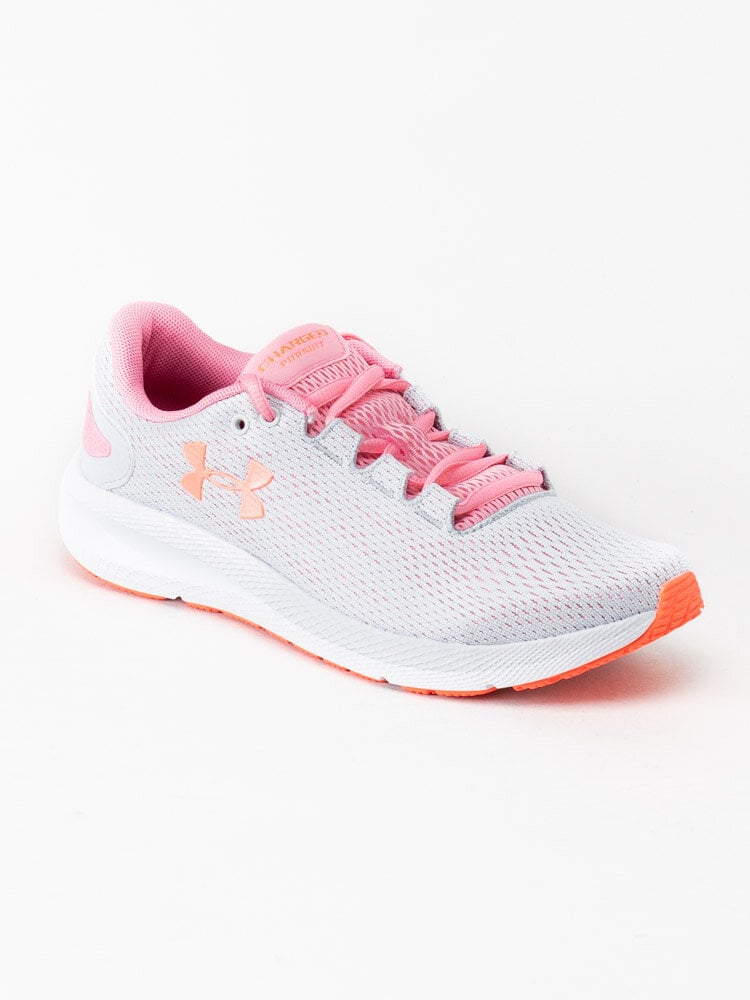 Under Armour - W Charged Pursuit 2 - Grå sportskor med rosa detaljer