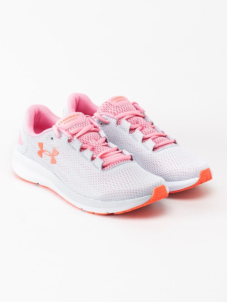 Under Armour - W Charged Pursuit 2 - Grå sportskor med rosa detaljer