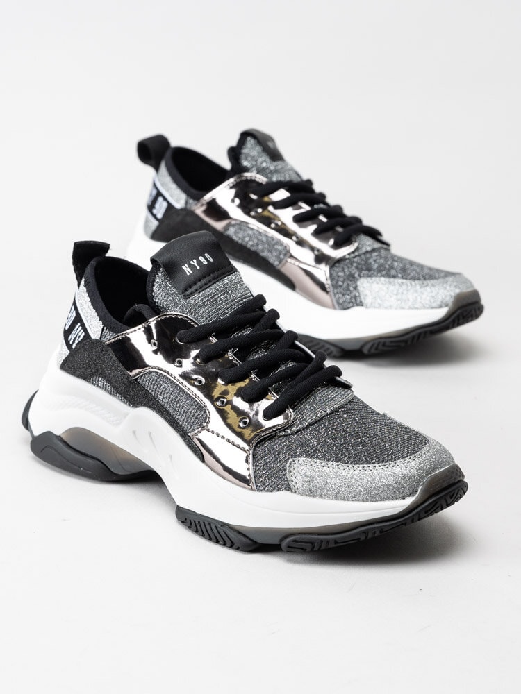 Steve Madden - Ajax - Silverglittriga chunky sneakers