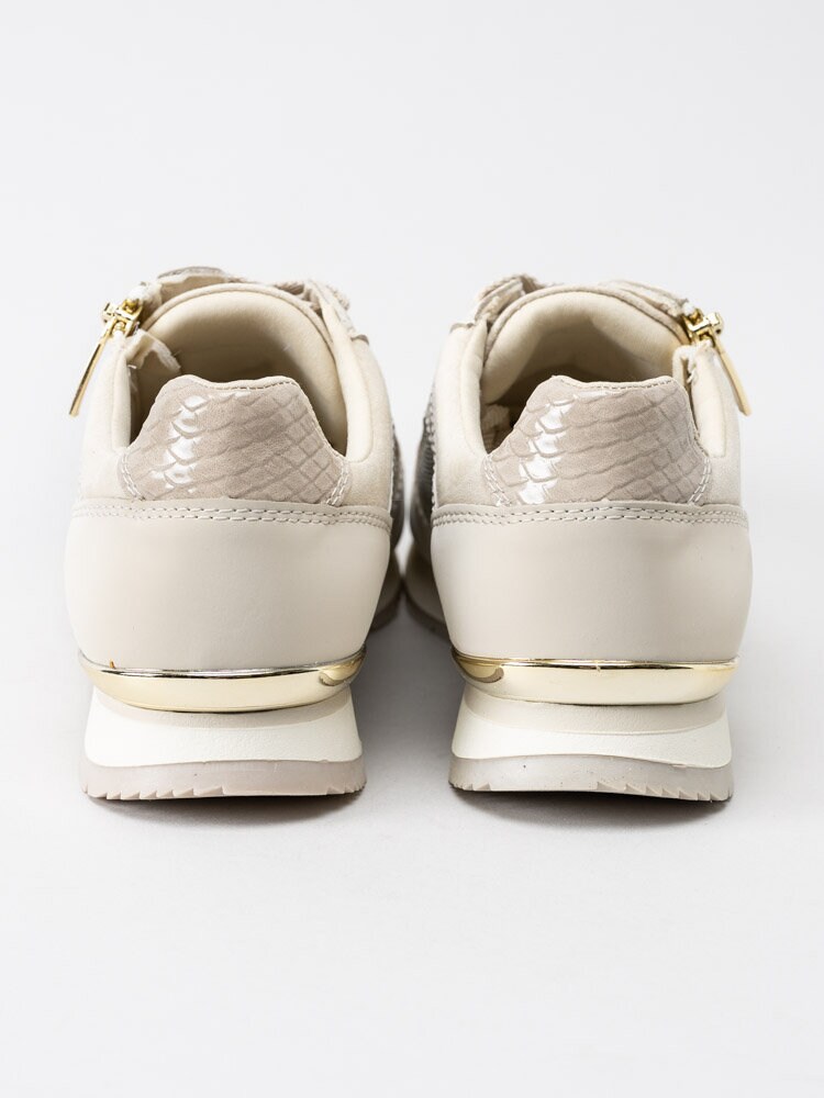 Tamaris - Beige sportskor med guldiga detaljer