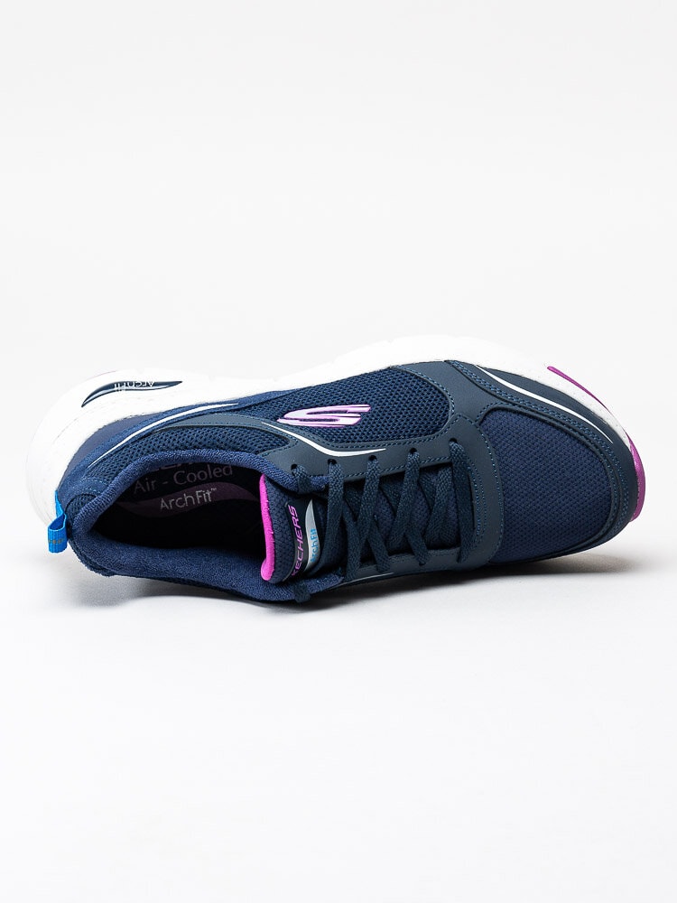 Skechers - Arch Fit - Mörkblå sportskor med rosa och vita detaljer