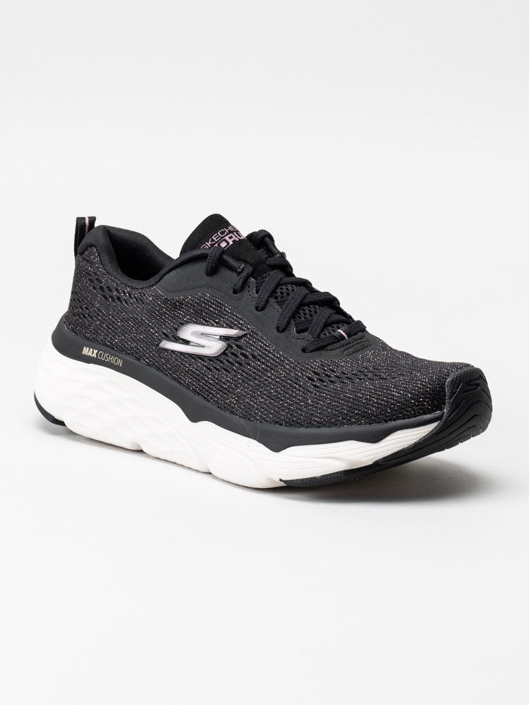 Skechers - Max Cushioning Elite - Svarta glittriga sneakers i textil