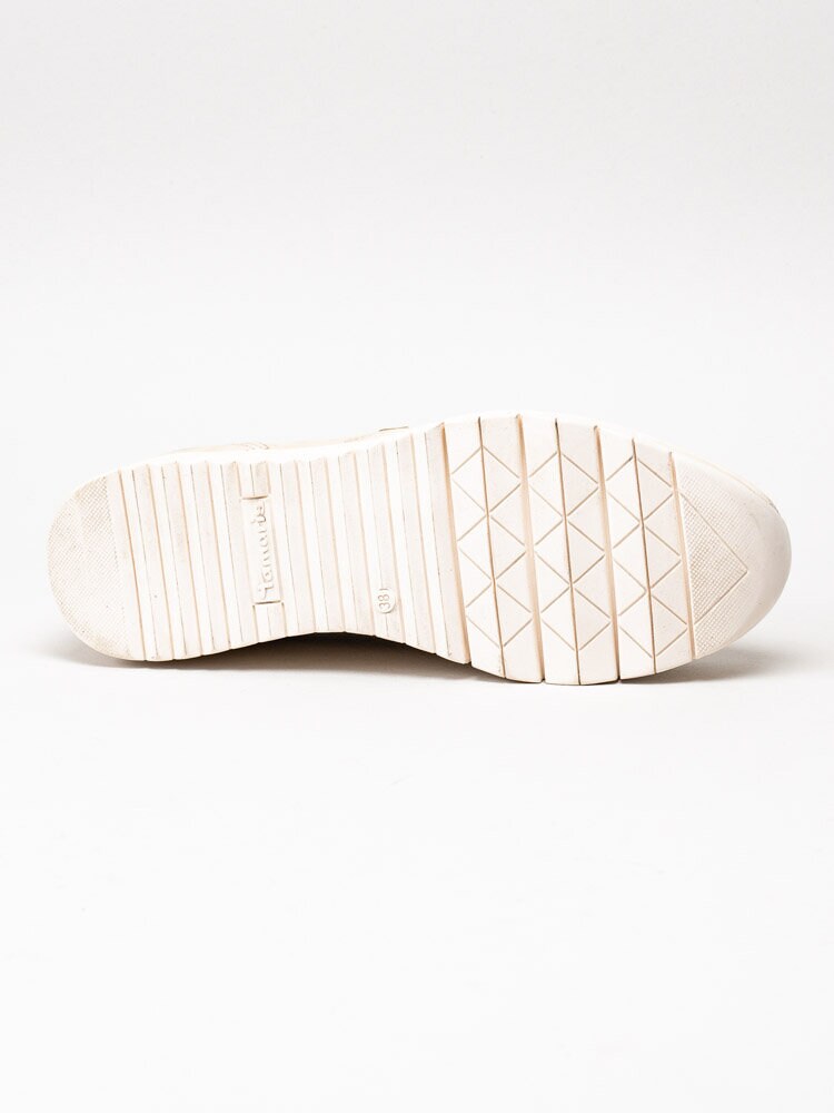 Tamaris - Ljusbeige sneakers i nubuck