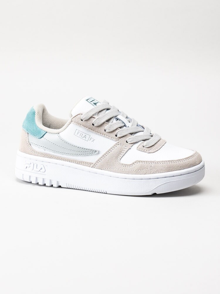 FILA - FXVentuno S Low Wmn - Vita sneakers med grå och turkosa detaljer